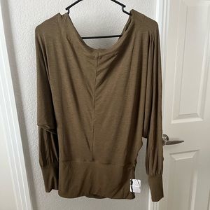 free People Movement Sky High long sleeve olive top NWT size S